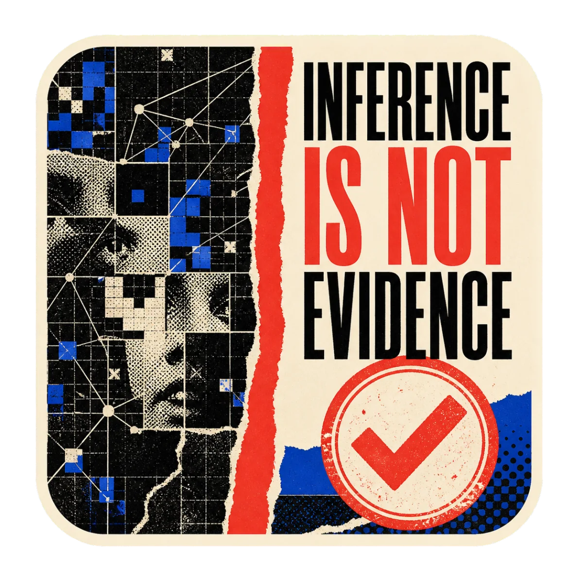 Inference Is Not Evidence sticker