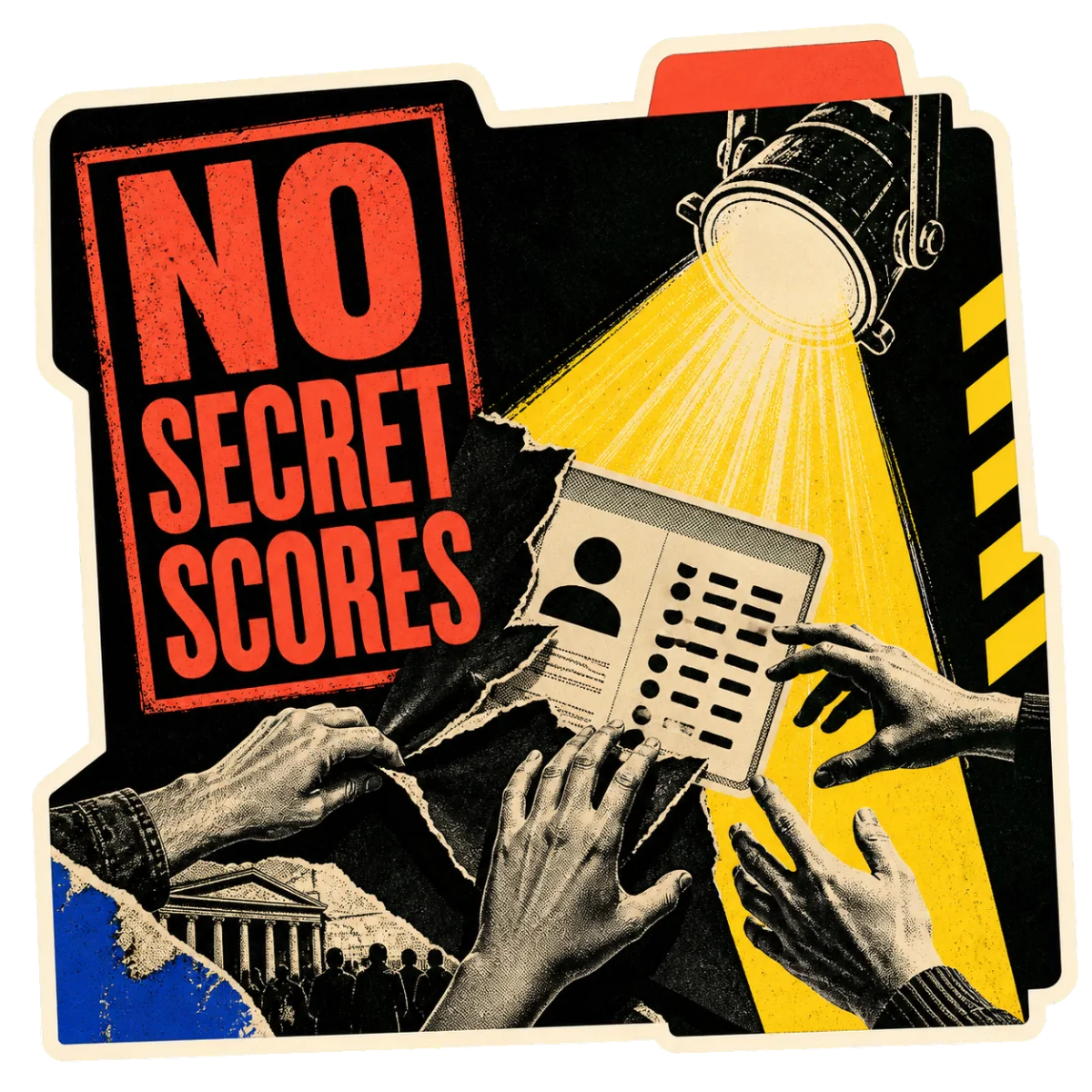 No Secret Scores sticker